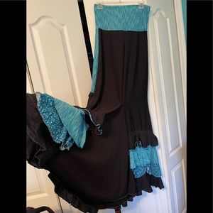 Flamenco practice skirt. Blue and black. Fits small and medium, I am 5”5”